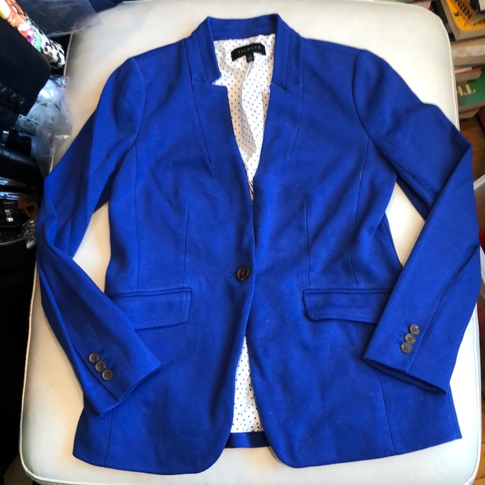 Talbots NWOT royal blue ponte knit blazer